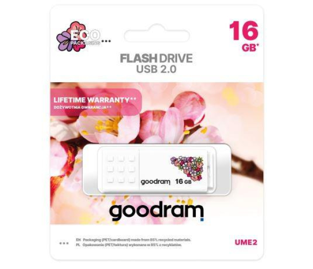 GOODRAM 16GB UME2 odczyt 20MB/s USB 2.0 spring white - 1123106 - zdjęcie 2